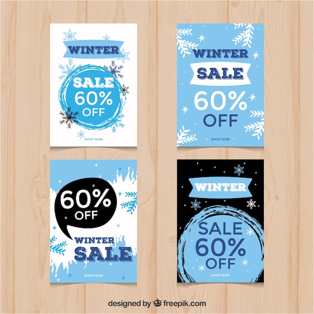 Banners de inverno de vendas configurados