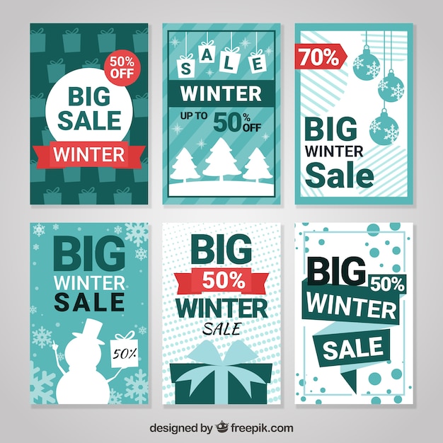 Banners de inverno de vendas configurados