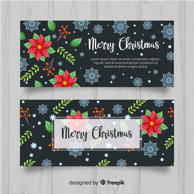 Banners de natal linda aquarela