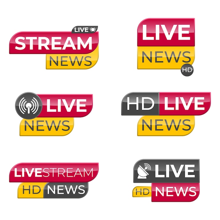 Vetor grátis banners de notícias transmissão ao vivo