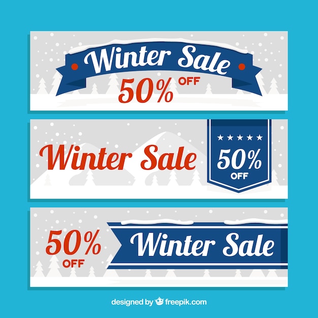 Banners de oferta de inverno
