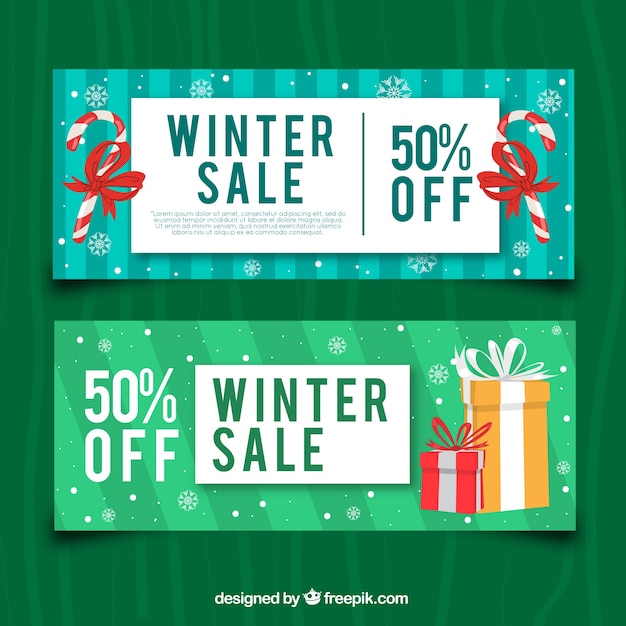 Banners de oferta de inverno