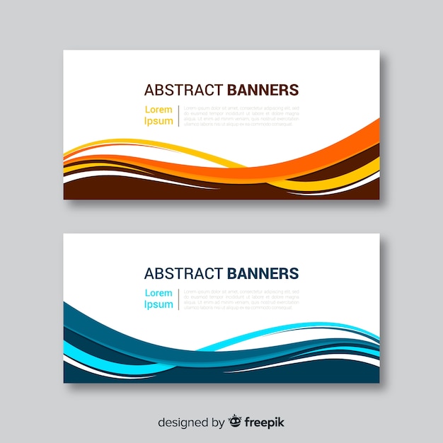 Banners de onda abstrata