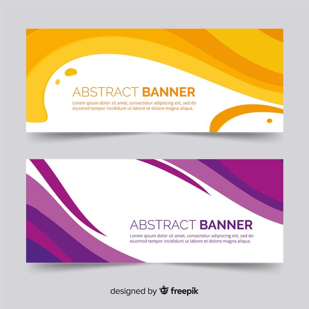 Banners de onda abstrata