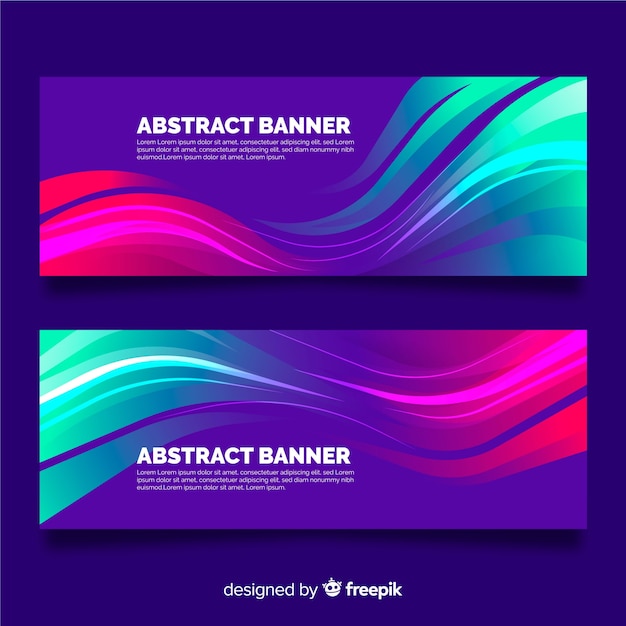 Banners de onda abstrata