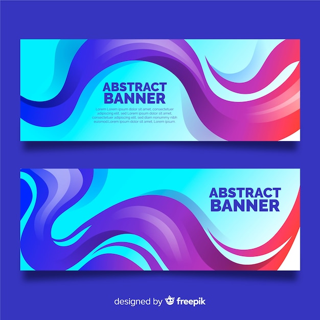 Banners de onda abstrata