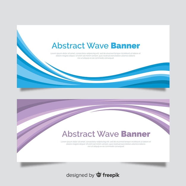 Banners de onda abstrata