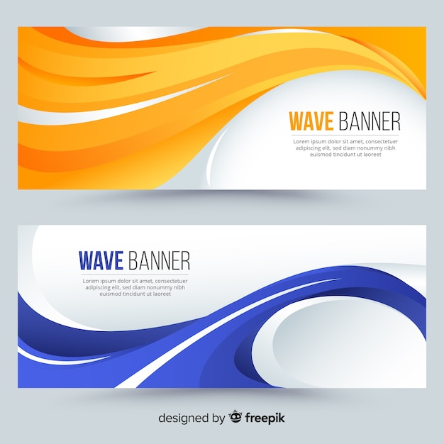 Banners de ondas abstratas