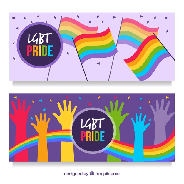 Banners de orgulho lgbt colorido