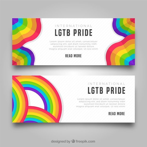 Banners de orgulho lgbt em estilo simples