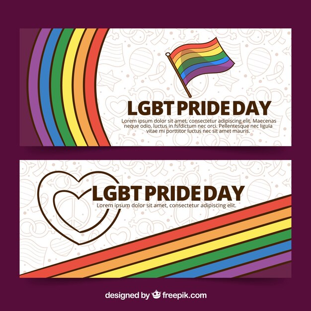 Banners de orgulho Lgbt
