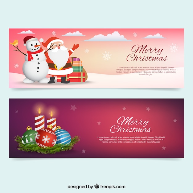 Banners de papai noel e do natal