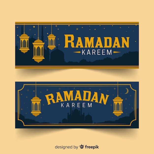 Vetor grátis banners de ramadã