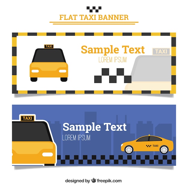 Vetor grátis banners de táxi em design plano