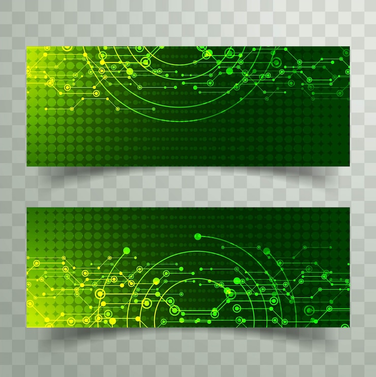 Vetor grátis banners de tecnologia verde moderna