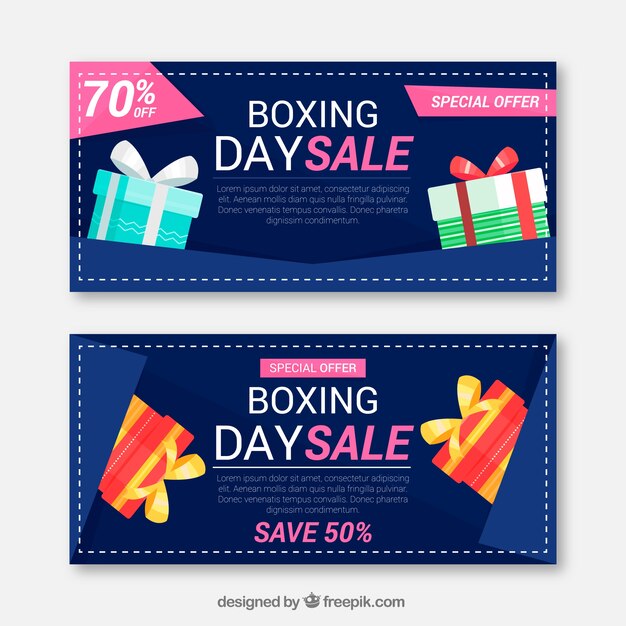 Banners de venda de boxing day