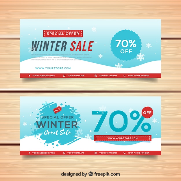 Banners de venda de inverno