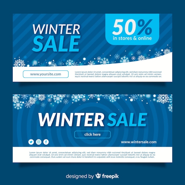 Banners de venda de inverno