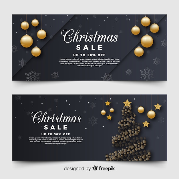 Banners de venda de natal