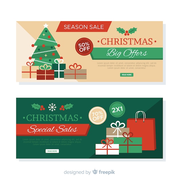 Banners de venda de natal