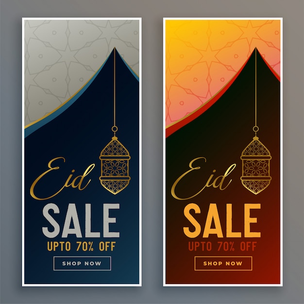 Vetor grátis banners de venda definida para o festival eid