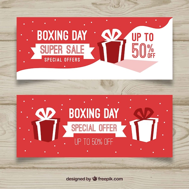 Banners de venda do dia do boxe