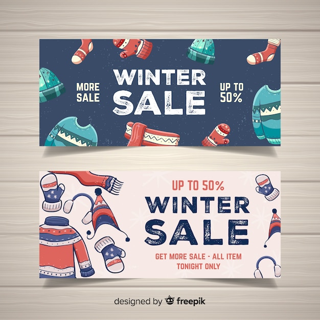 Banners de venda moderna de inverno