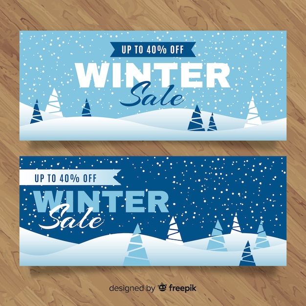 Banners de venda moderna de inverno