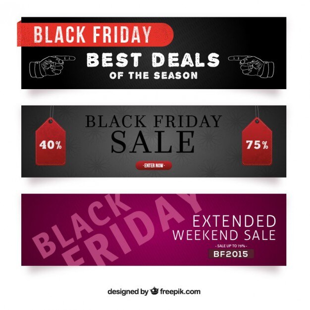 Vetor grátis banners de vendas black friday