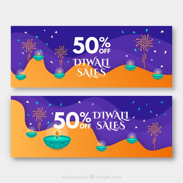 Banners de vendas diwali