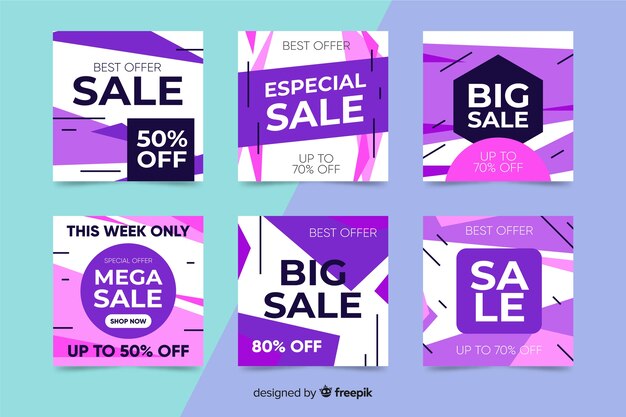 Banners de vendas modernas para mídias sociais