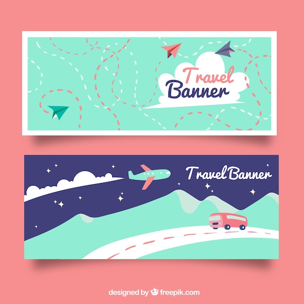 Banners de viagens com destino