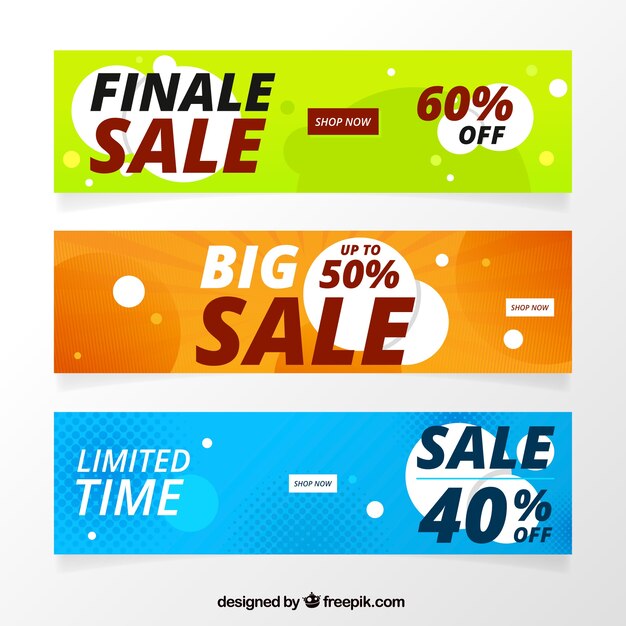 banners desconto abstratas