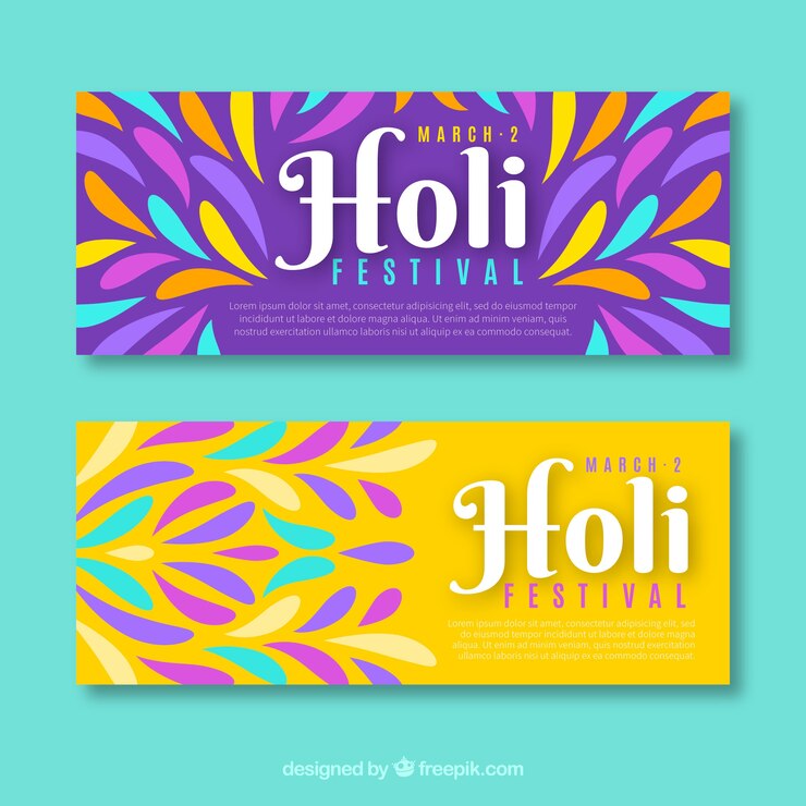 Vetor grátis banners do festival de holi