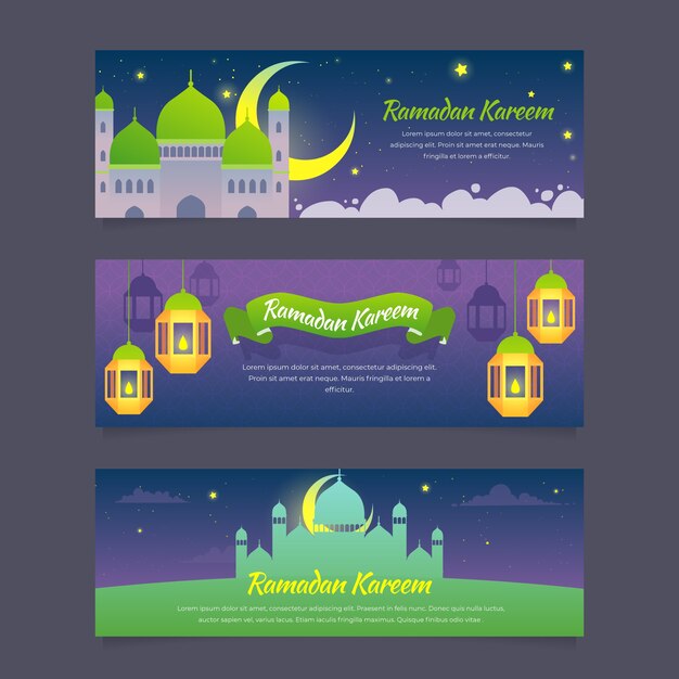 Banners do ramadã plana