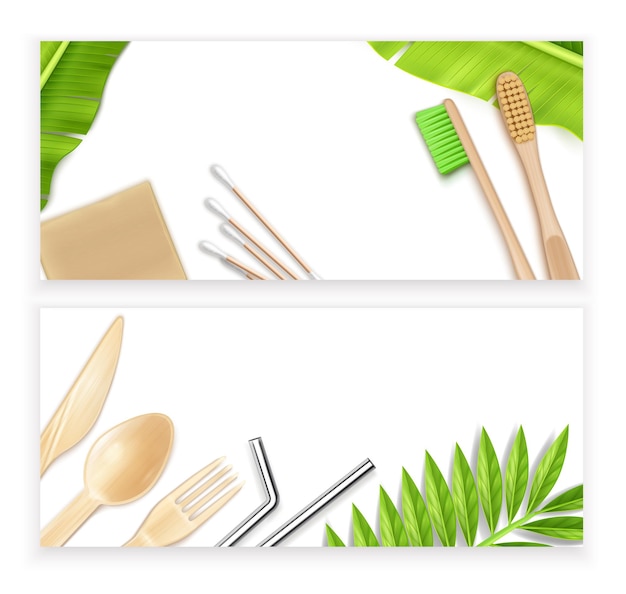 Banners ecológicos para banho e utensílios de cozinha