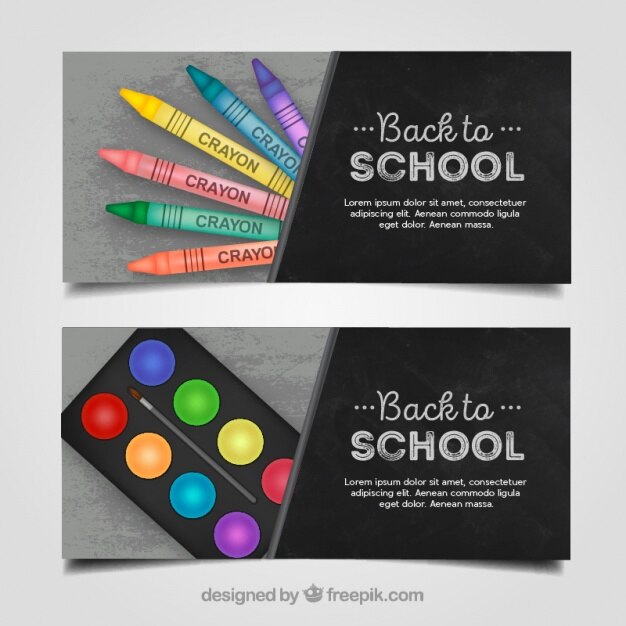 Vetor grátis banners fantásticos para escola
