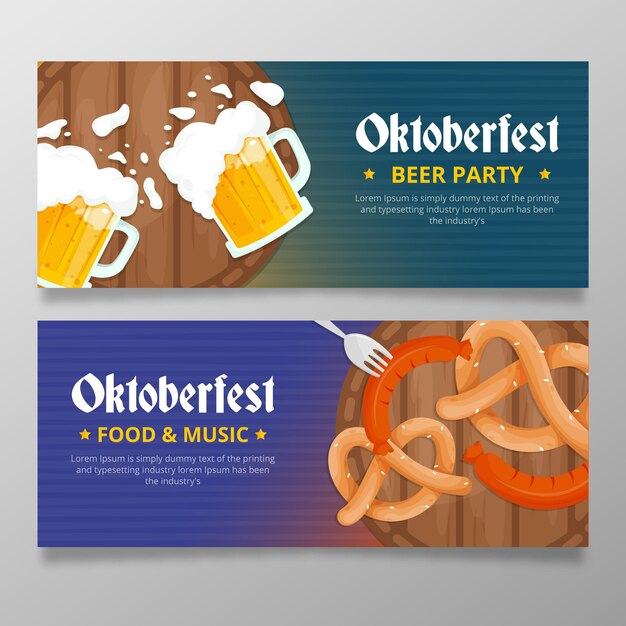 Banners festival plana da oktoberfest