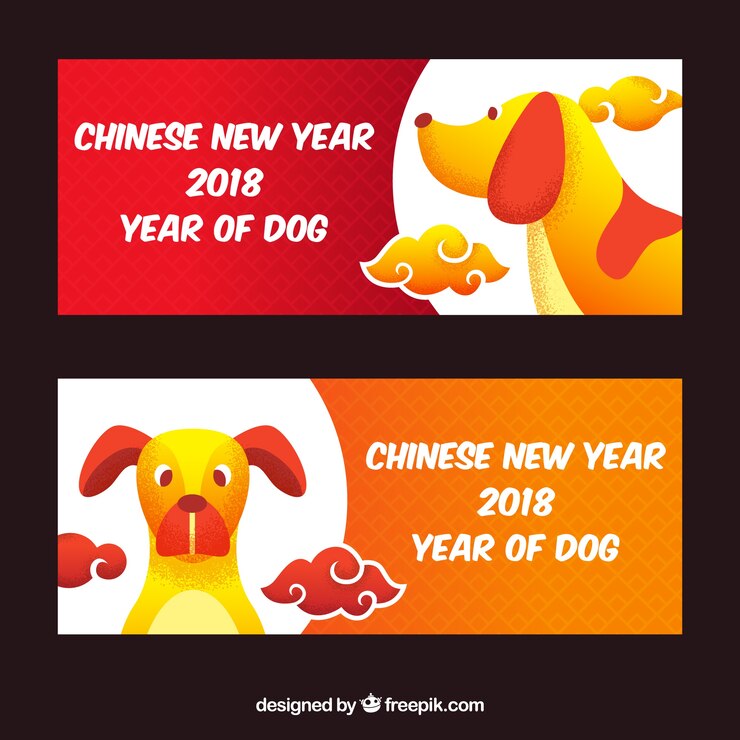 Vetor grátis banners flat chinese year year