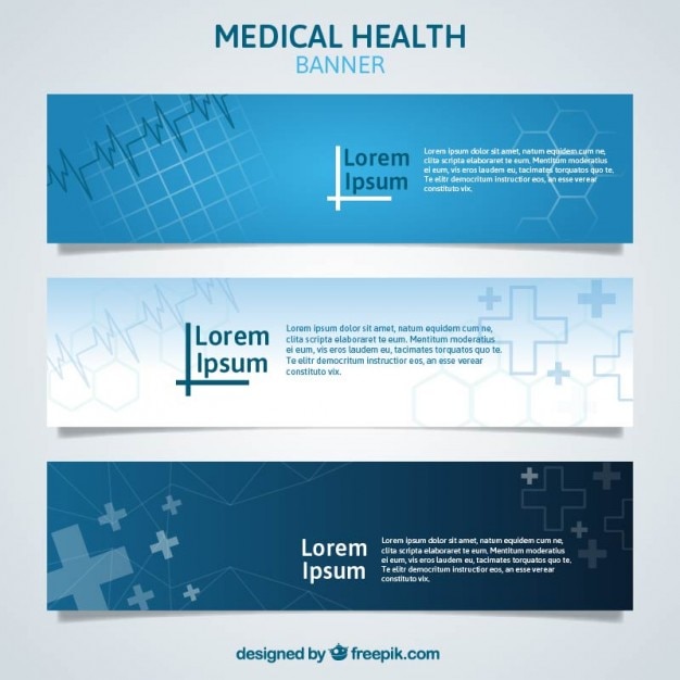 Vetor grátis banners médicas azuis abstratos