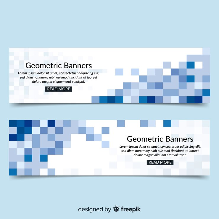 Vetor grátis banners modernos com design abstrato