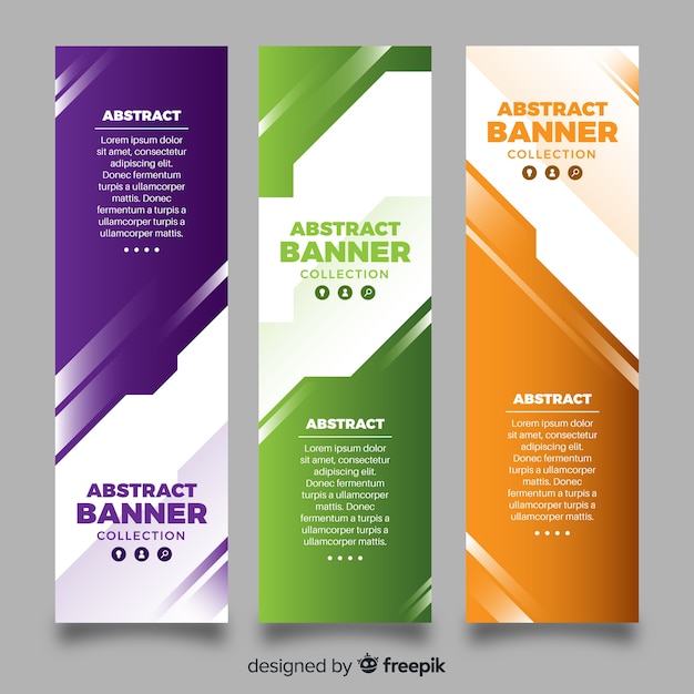 Banners modernos com formas abstratas