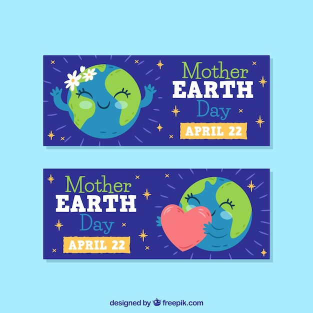 Banners para o dia da terra