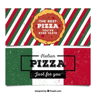 Banners pizzaria no estilo retro