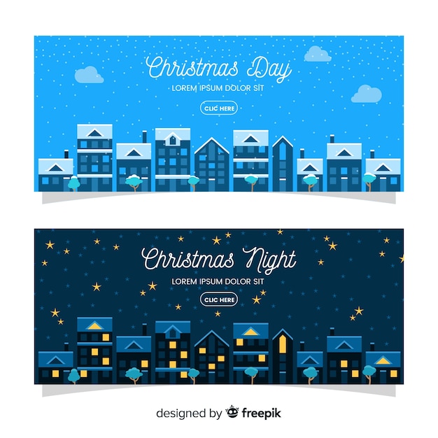 Banners plana com cidade natal