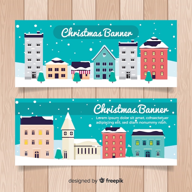 Banners plana com cidade natal