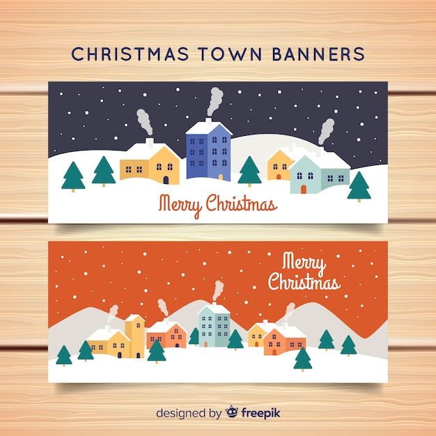 Banners plana com cidade natal