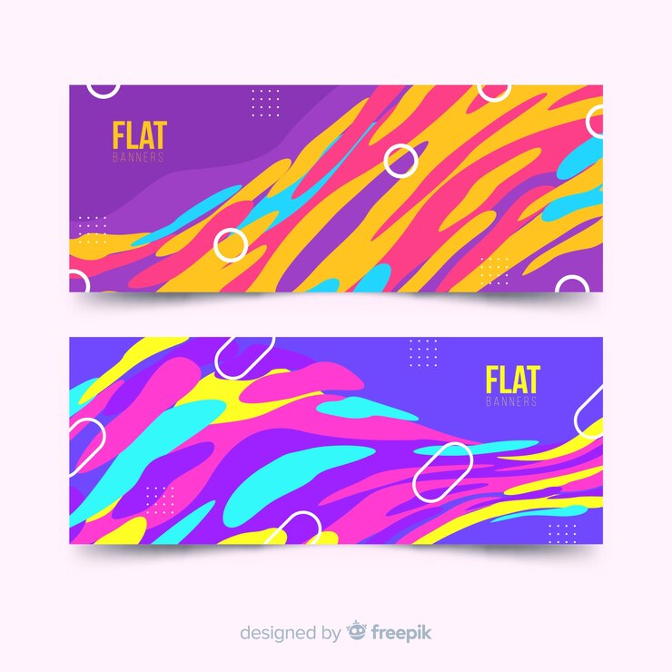 Vetor grátis banners planas