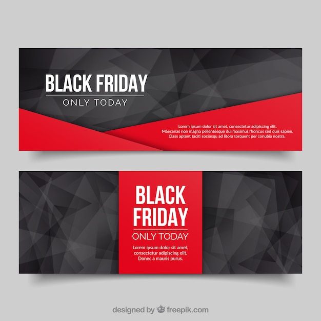 Vetor grátis banners poligonais black friday