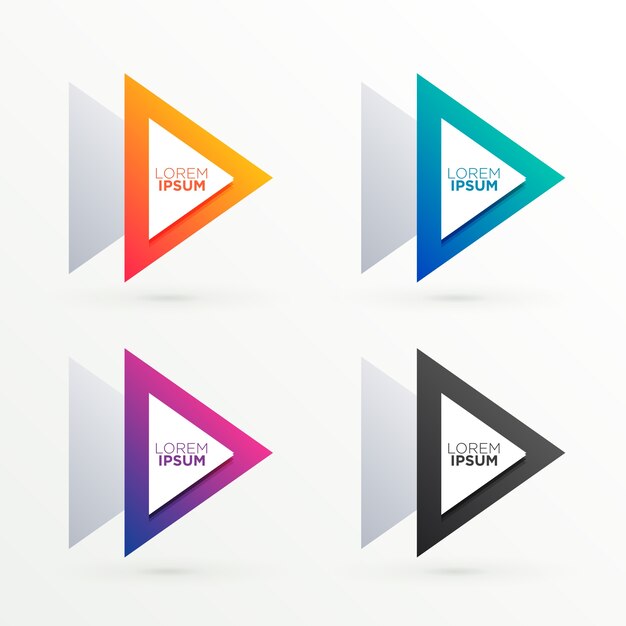 Banners triangulares em quatro cores